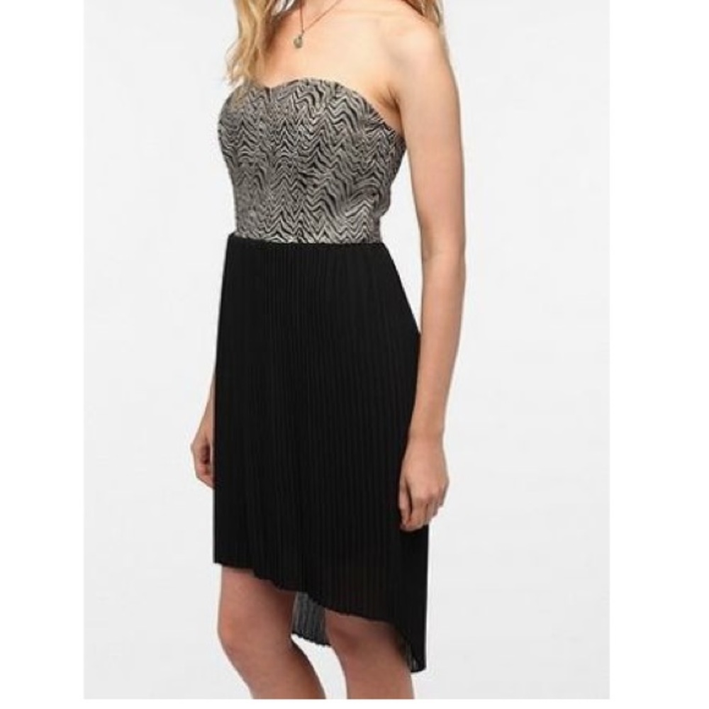 Metallic Bodice High-Low Dress - Picture 2 of 4